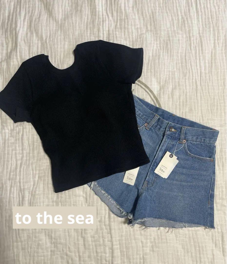 to the sea＊ワッフルTシャツ＊デニムショートパンツ＊Mサイズ