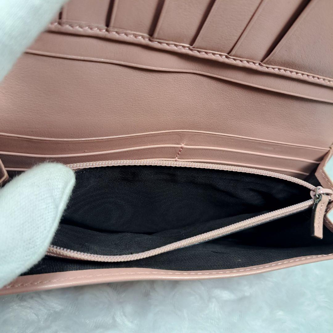 GUCCI GGパターン 長財布 マイクロシマ　ピンク
