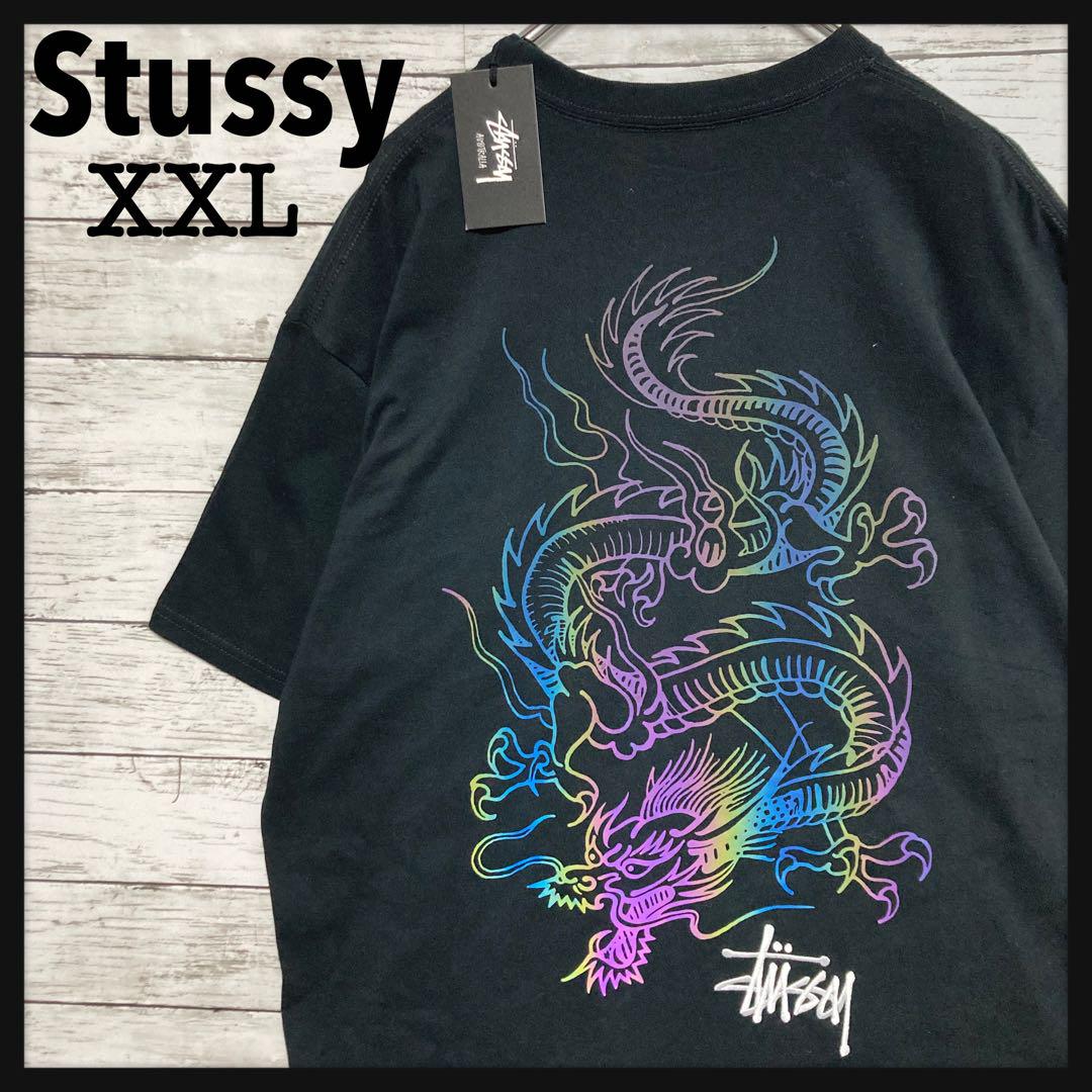 【激レア 色が変わる】ステューシー ドラゴン ビッグロゴ T 刺繍ロゴ 442