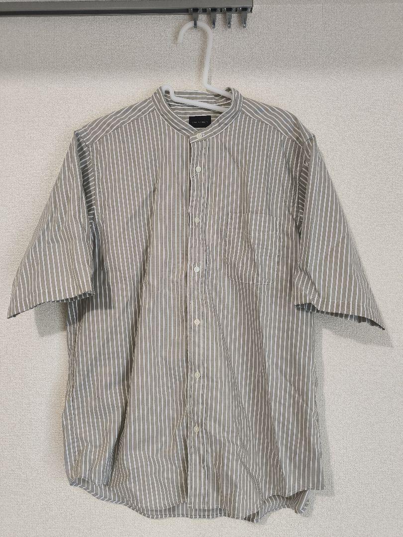 UNITED ARROWS ベージュ ストライプ 半袖シャツ L