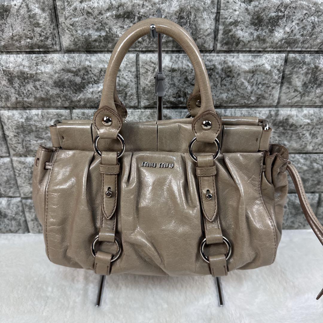 美品 miumiu ミュウミュウ VITELLO LUX 2way バッグ