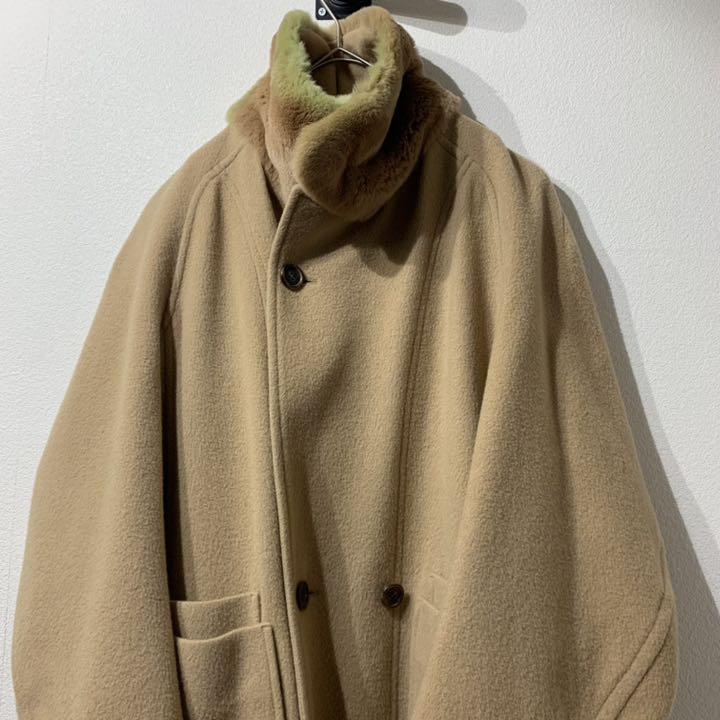 希少 14aw UNDER COVER 衿ファーラグランダブルコート ベージュ