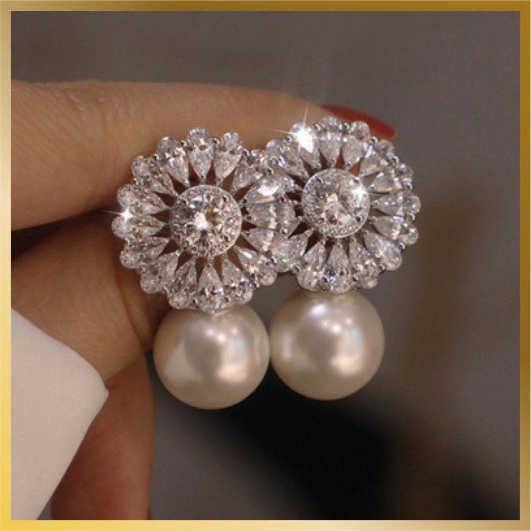 結婚式　前撮り　アクセサリー　パール／　バボナーピアス 前撮り - ピアスの人気通販 | minne byGMOペパボ 国内最大級の
