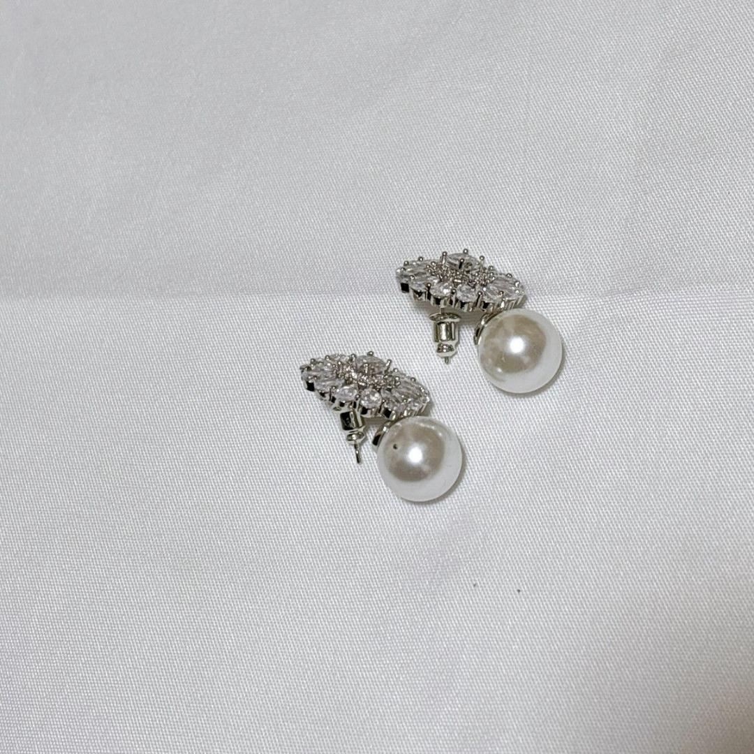 結婚式　前撮り　アクセサリー　パール／　バボナーピアス 楽天市場】シルバー ネックレス＆ピアスorイヤリングセット