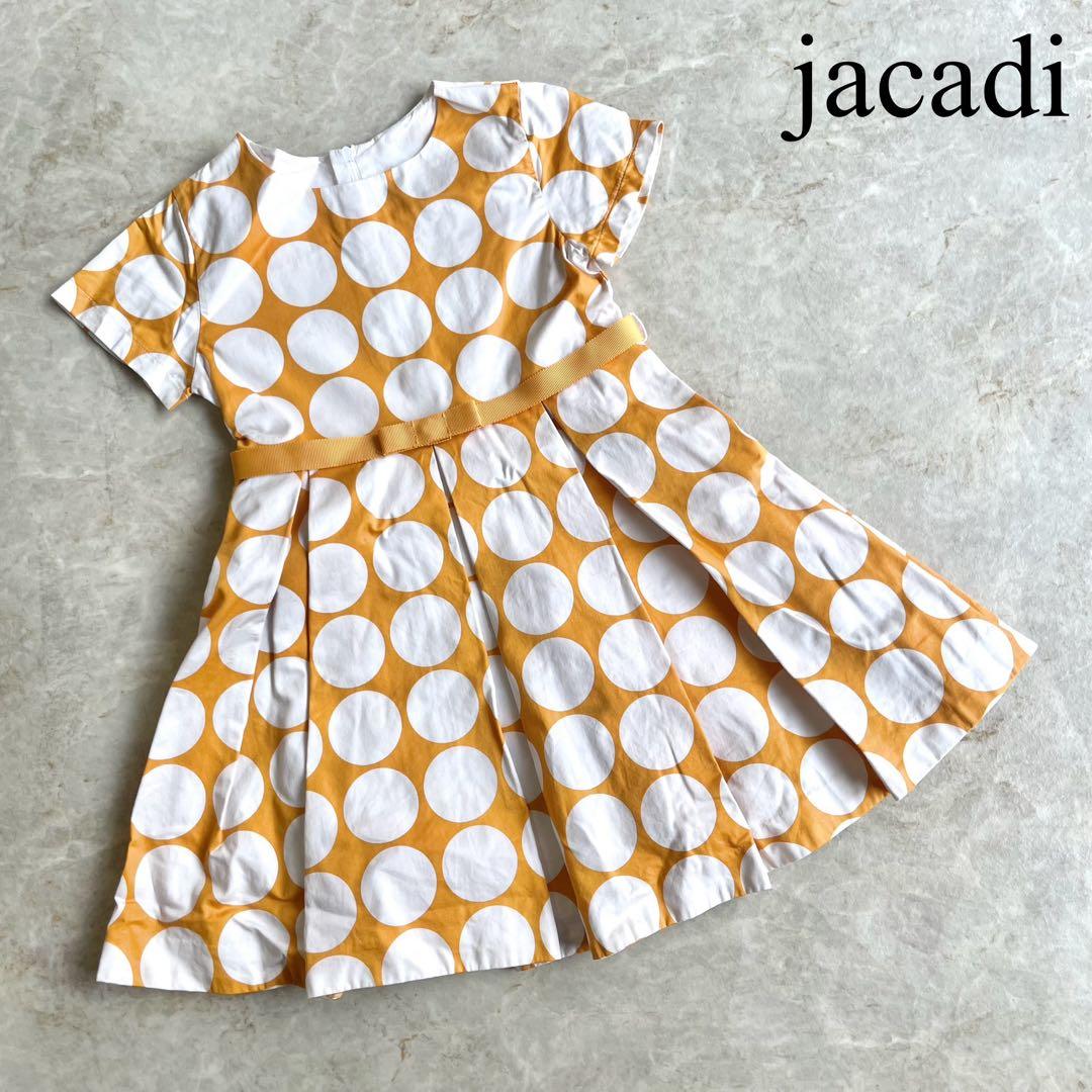 jacadi ジャカディ コットン100% ドット柄 半袖 ワンピース キッズ
