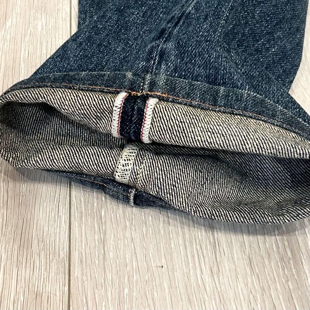【希少】アヴィレックス　カモフラセルビッチデニムパンツ　赤耳　革パッチ　美品