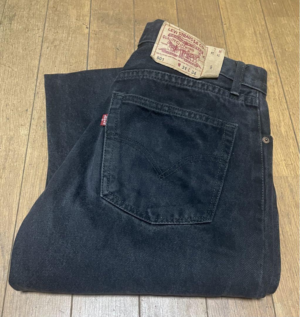 激安通販特集！ 後染め ブラックデニム 501XX リーバイス 90s サルファ 31 USA製 パンツ