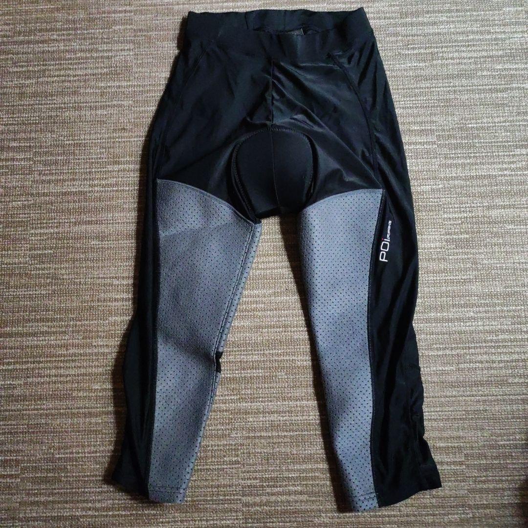 POI DESIGNS パッド付きバイクパンツ ブラック/グレー排熱対策用