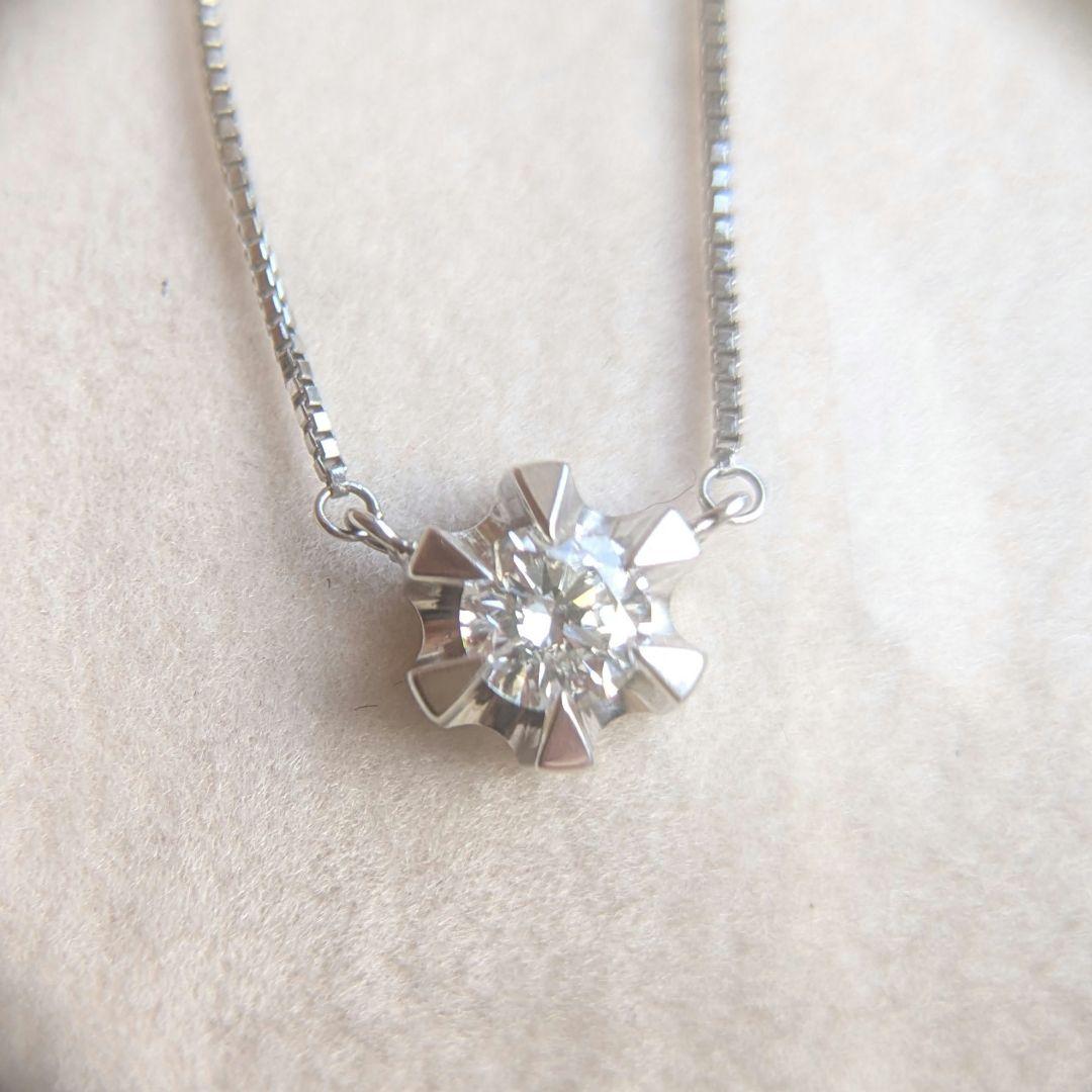 Pt850 0.39ct 天然ダイヤモンド ネックレス - メルカリ