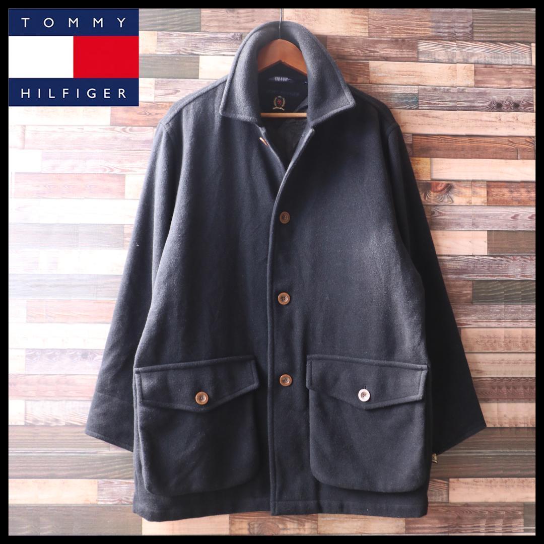 トミーフィルフィガー TOMMY HILFIGER メンズコート 古着 M 黒