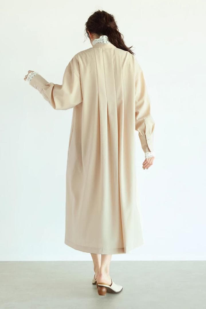 ヴァン Vin Aラインタックワンピース ロングシャツワンピース(10400円)