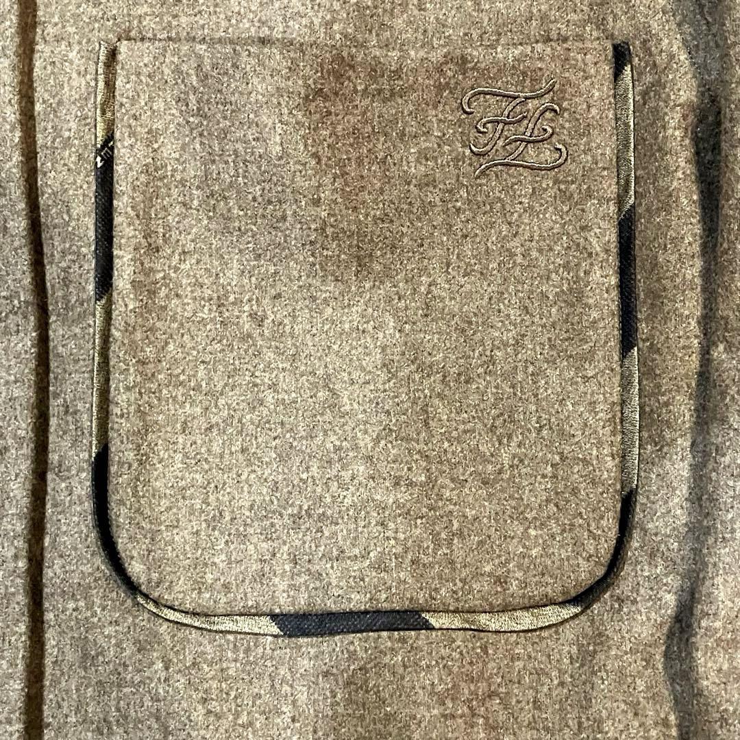 【美品 タグ有り】フェンディ FENDI カシミア混フランネル ジャケット L