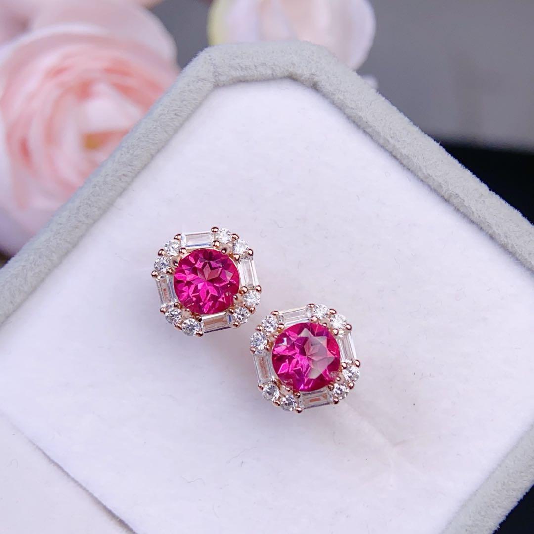 天然ピンクトパーズ ピアス