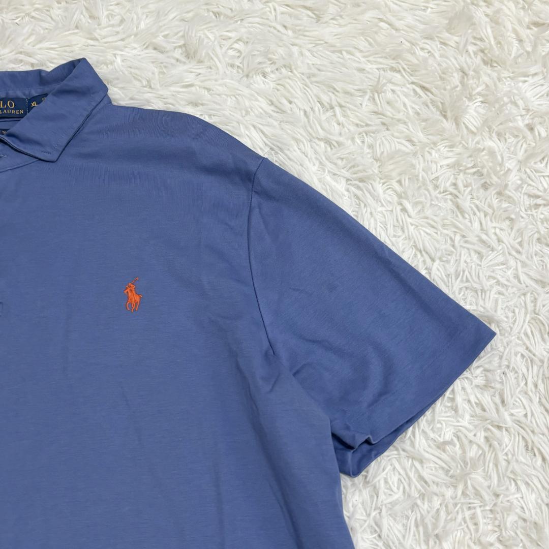 現行タグ ポロラルフローレン ポロシャツ XL ブルー オレンジ