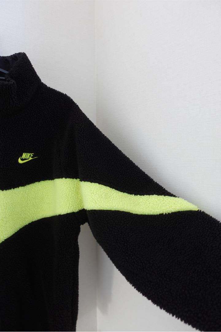 Nike フリースジャケット ブラック/ライムグリーン　リバーシブル