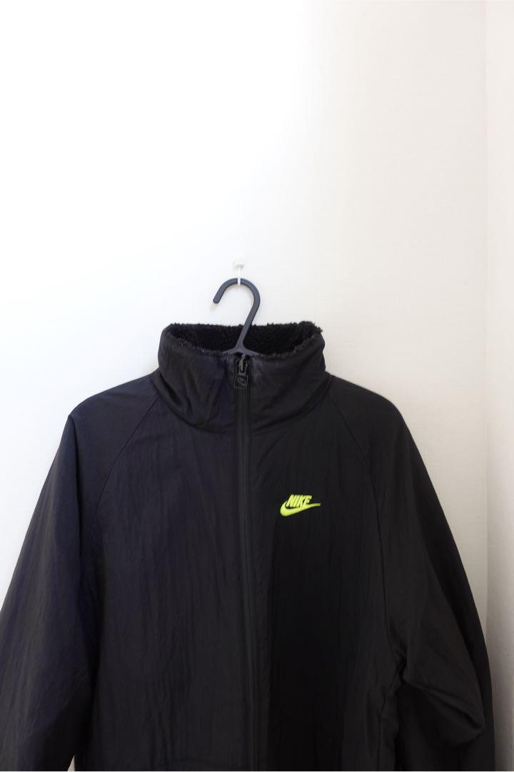 Nike フリースジャケット ブラック/ライムグリーン　リバーシブル