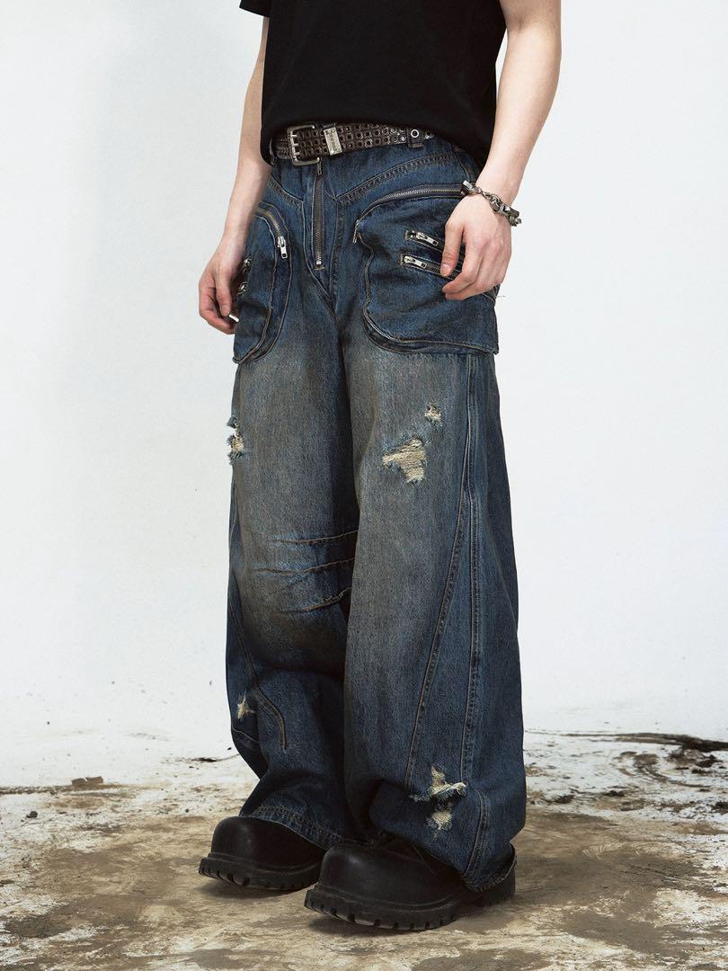 Peoplestyle Baggy Jeans ワイドパンツ ジーンズ Peoplestyle Baggy Jeans ワイドパンツ ジーンズ
