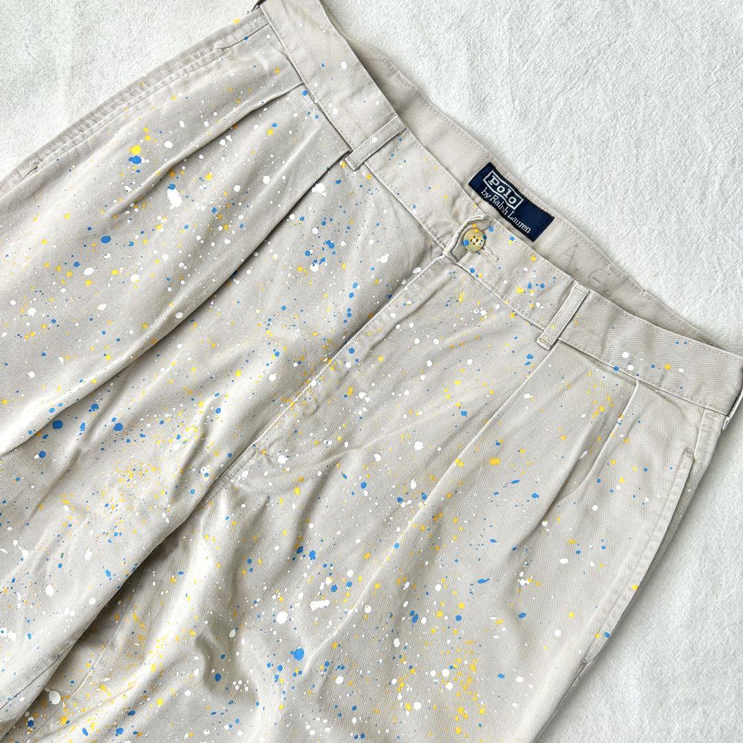 Ralph Lauren ラルフローレン 90s チノパン ペイント W34 - メルカリ