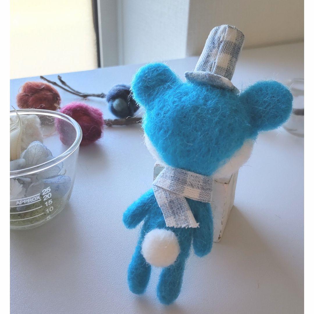 【✽確認用✽】レトロブルーのくまさん✽羊毛フェルト 画像3