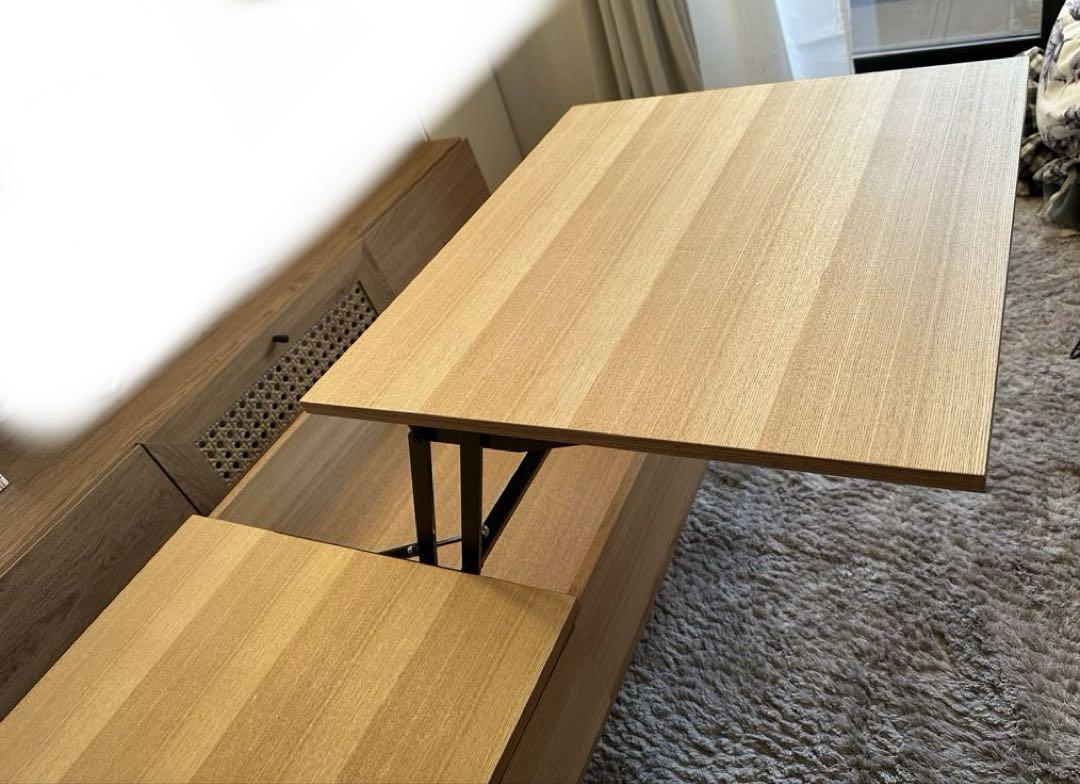 美品　昇降　テーブル デスク　幅100cm 引き出し付き