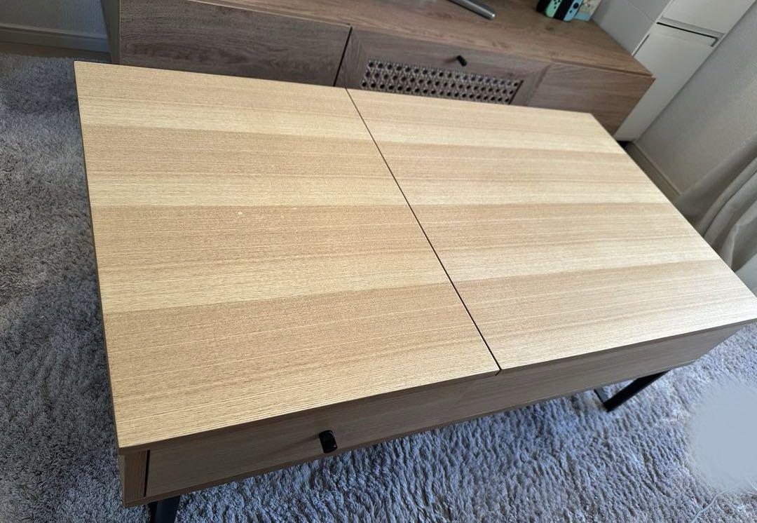美品　昇降　テーブル デスク　幅100cm 引き出し付き