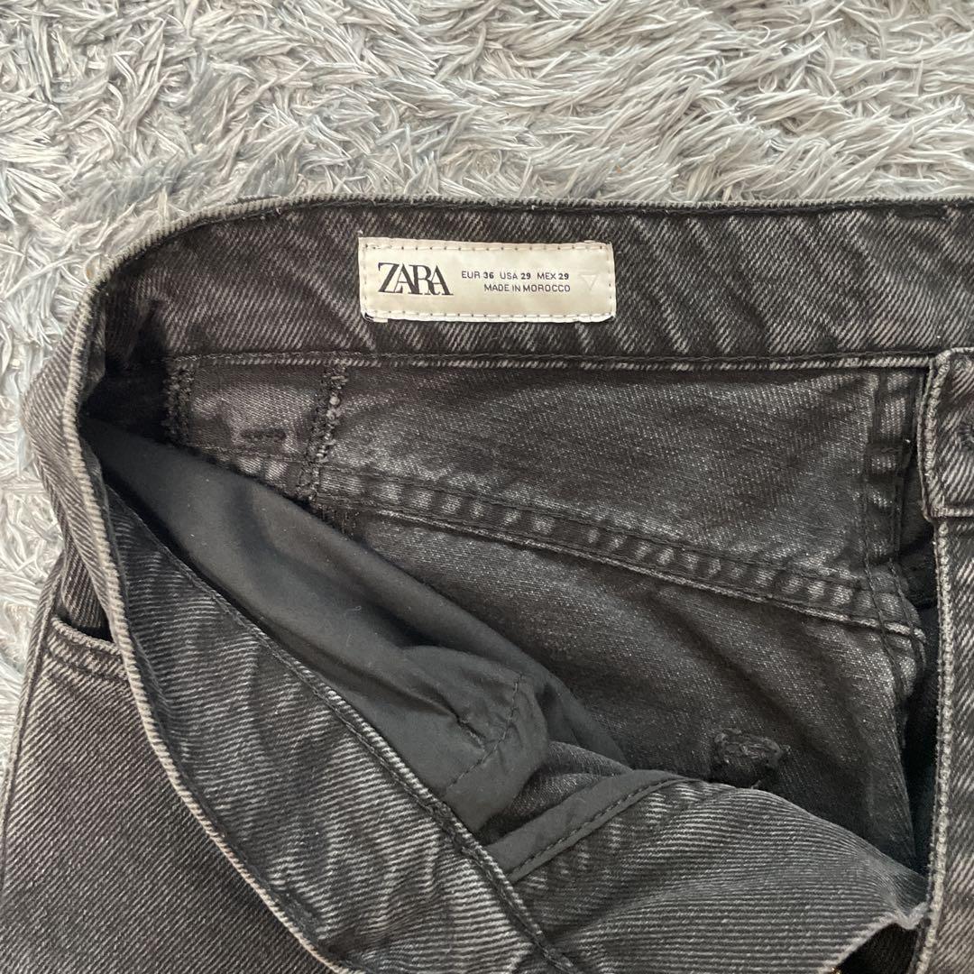 zara デニム　カーゴ　ポケットパンツ