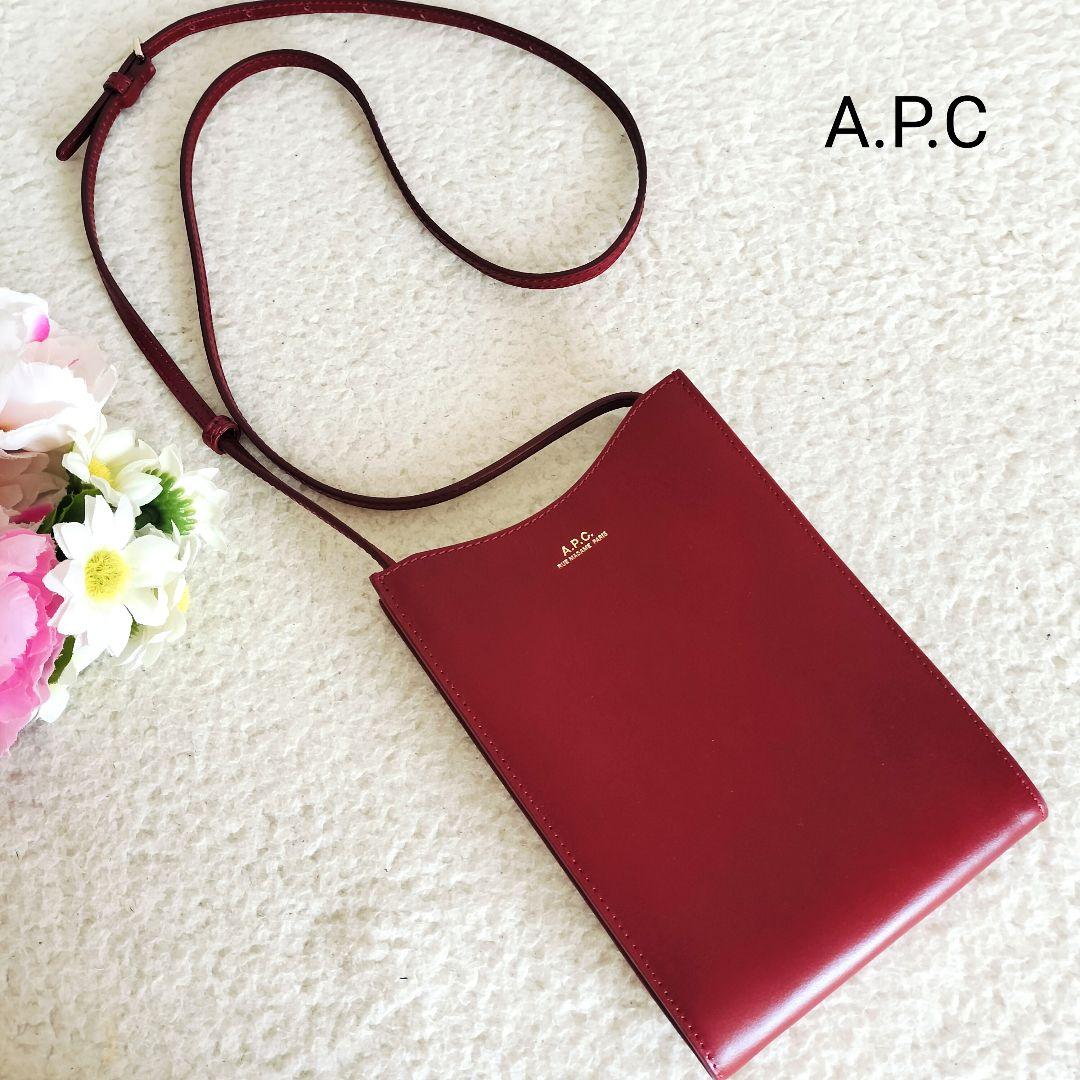 A.P.C アーペーセー ポシェット ミニショルダーバッグ ワインレッド