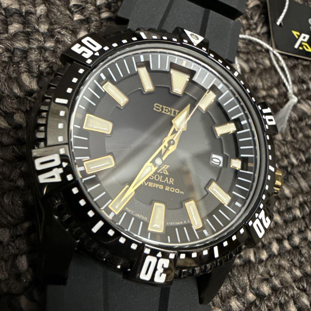 SEIKO SNE373P1 ブラックダイバーズウォッチ　PROSPEXソーラー