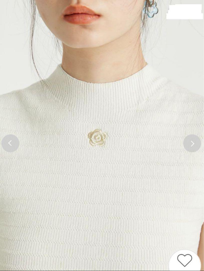 LILY BROWN×MARY QUANT】デイジー刺繍リブニットトップス