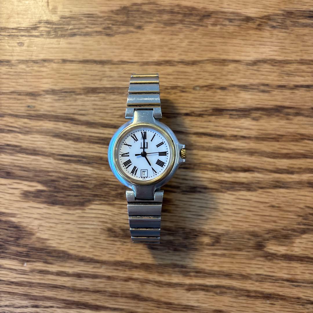 ダンヒル dunhill 腕時計 ミレニアム デイト 白文字盤 クォーツ