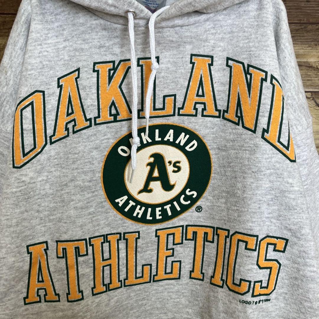 新品！90s USA製 ヴィンテージ MLB アスレチックス　パーカー　霜降り