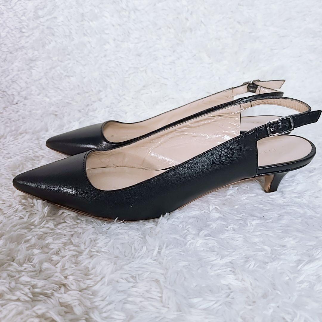 ファビオルスコーニ  バックストラップパンプス  ポインテッドトゥ 美品  黒