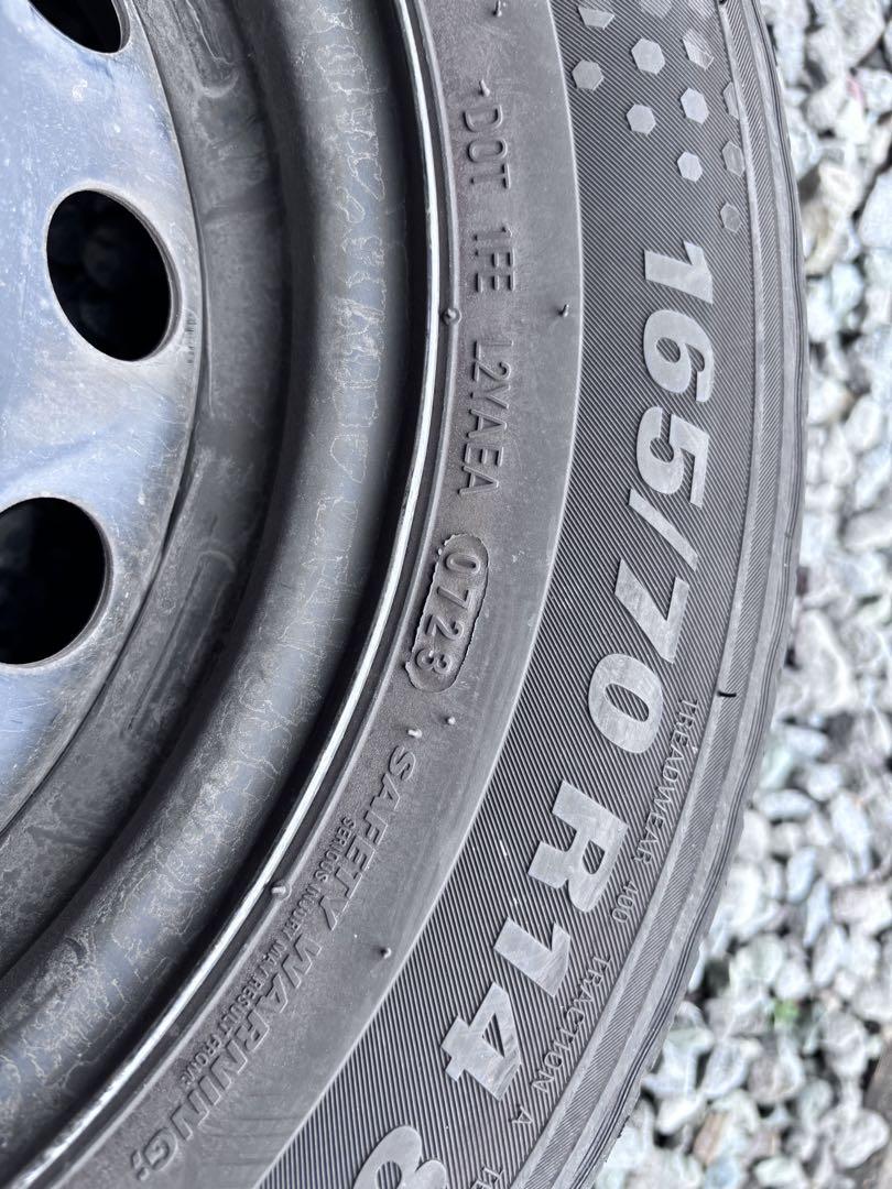 165/70R14 KUMHO エコウィング es31夏タイヤ鉄ホイール4本