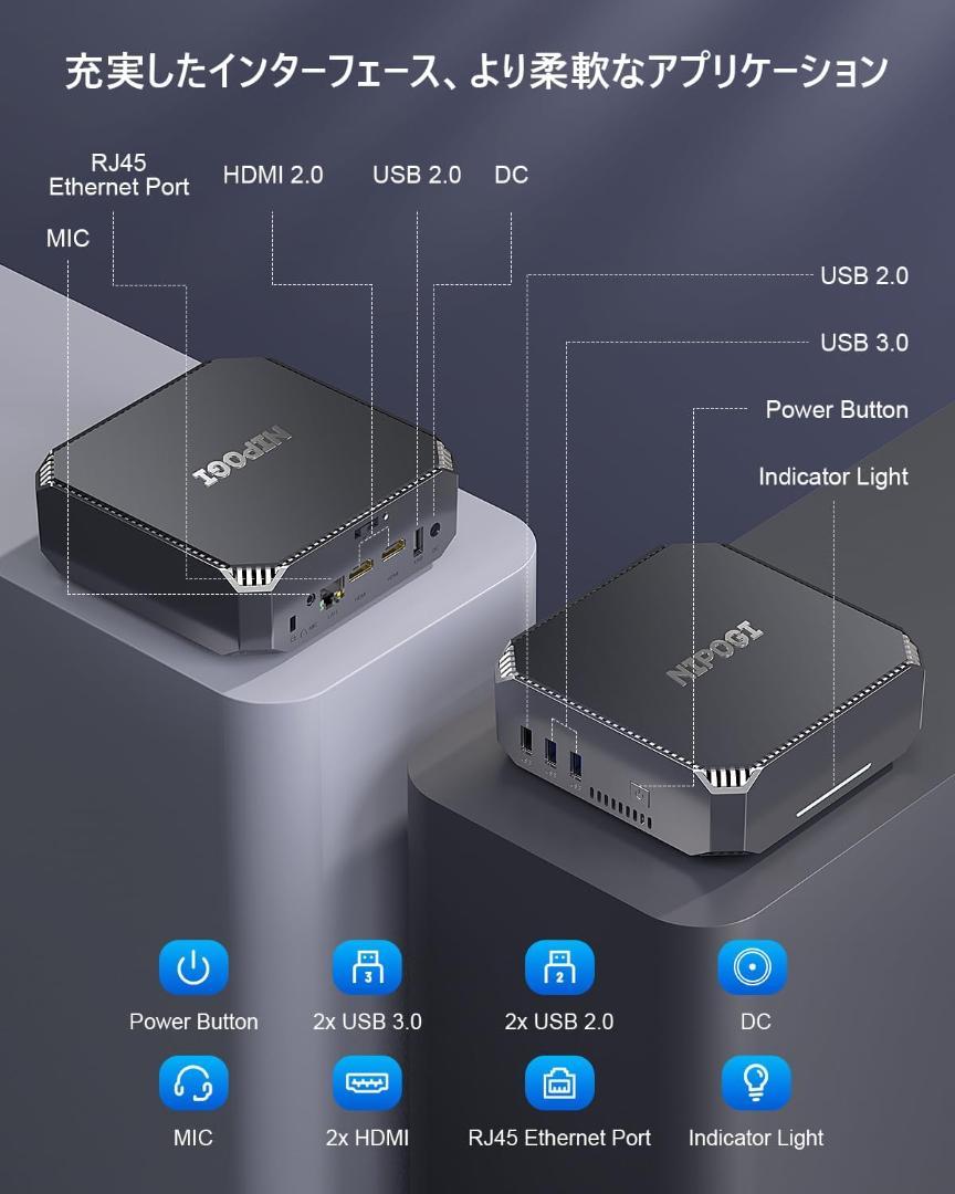 ミニpc n100 mini pc 小型pc 高速動作 最大3.4GHz