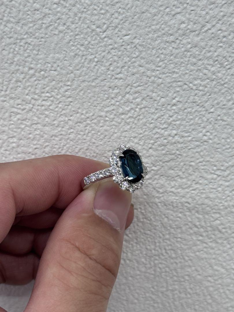 ★2.5ct★✨インディゴトルマリン1.5ctダイヤモンドプラチナリング指輪
