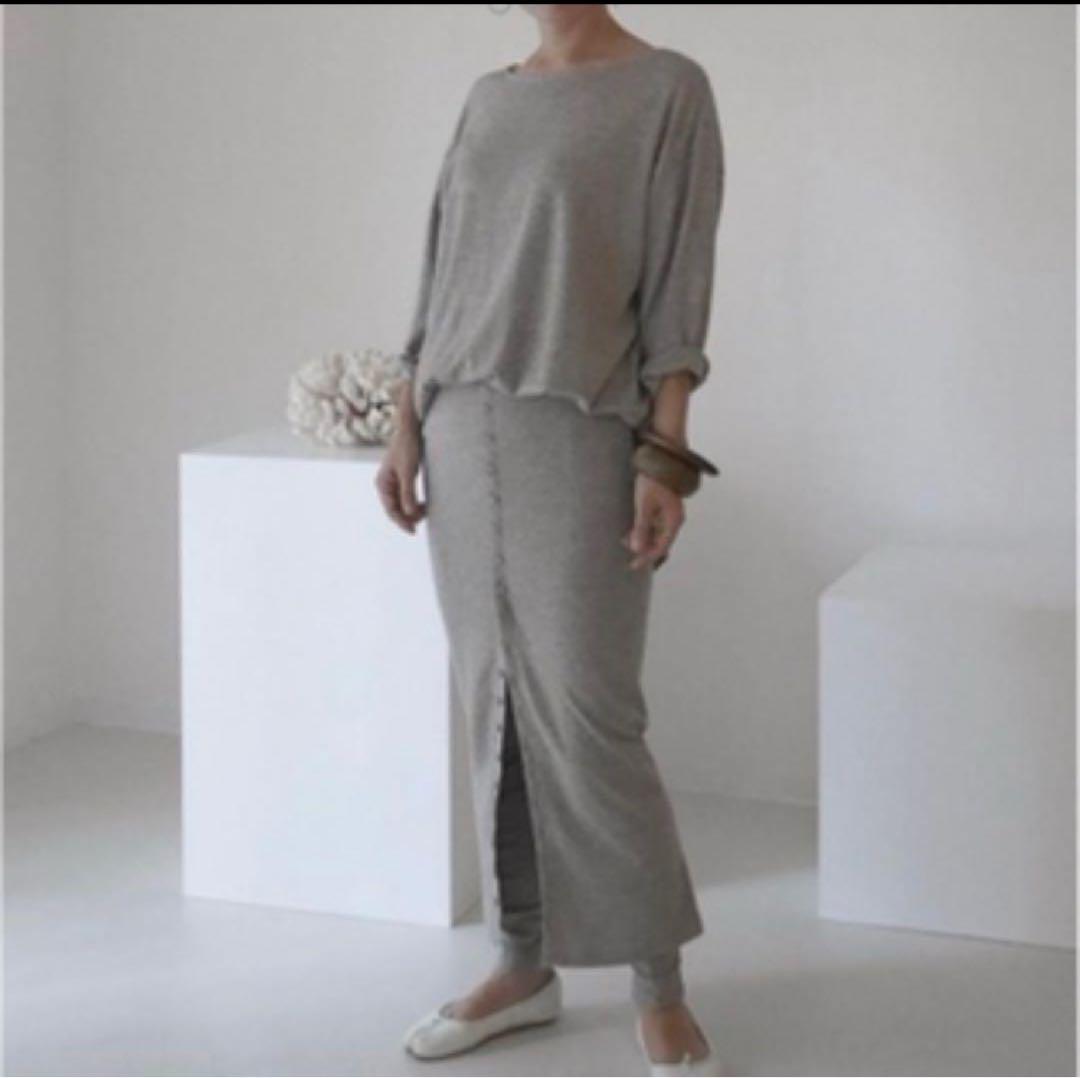 ARGUE yak cotton buttom-down long skirt