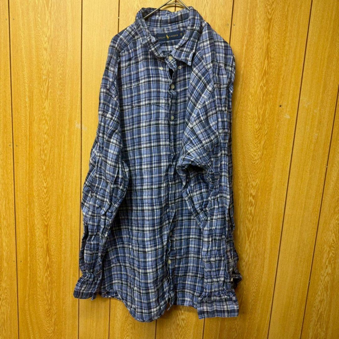 TS44【US輸入】ラルフローレン　長袖シャツ【メンズ2XB】チェック 5,799円
