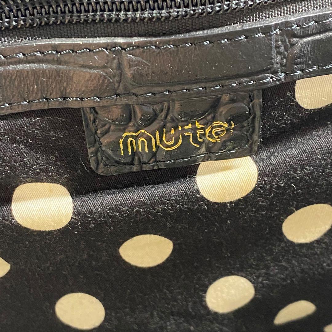 muta ムータ ショルダーバッグ 2way クロコ型押し スパンコール 8 革