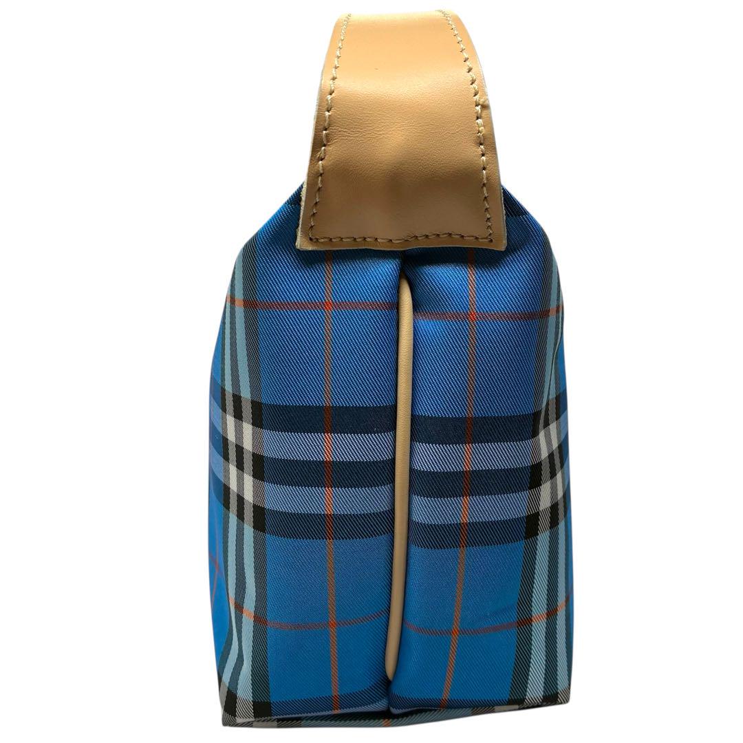 極美品✨BURBERRY バーバリーロンドン ノバチェック ポーチ バニティ 青 極美品✨BURBERRY バーバリーロンドン ノバチェック ポーチ