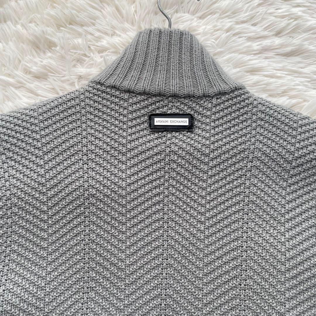 極美品✨アルマーニエクスチェンジ ドライバーズニット フェイクムートン切替 L位 極美品✨アルマーニエクスチェンジ ドライバーズニット フェイクムートン切替 L位