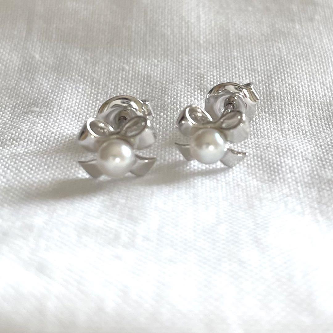 【MIKIMOTO】K18YG ベビーパール リボンピアス MIKIMOTO】K18YG ベビーパール リボンピアス