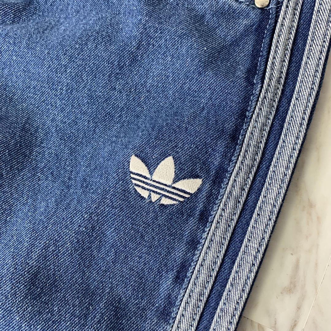 adidas ファイヤーバードパンツ ブルーデニム 34 刺繍 サイドライン adidas ファイヤーバードパンツ ブルーデニム 34 刺繍 サイド