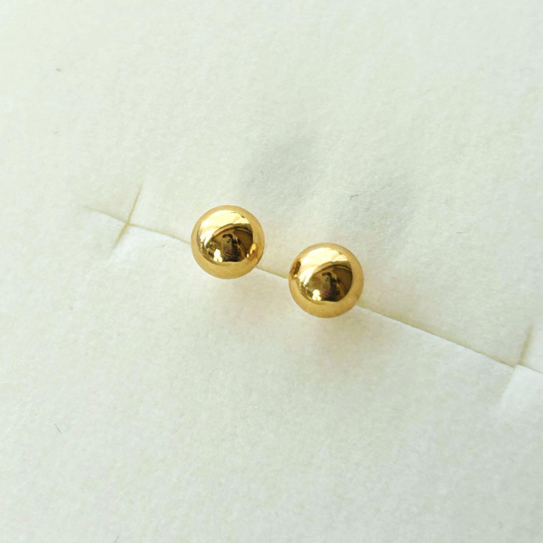 【ESTELLE 】K18YG 丸玉ピアス（5mm）