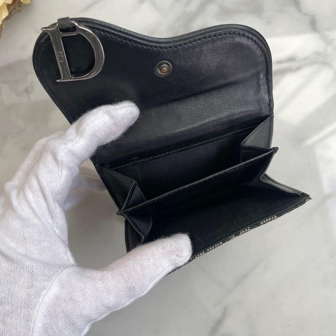 美品 クリスチャンディオール サドル 三つ折り財布 トロッター
