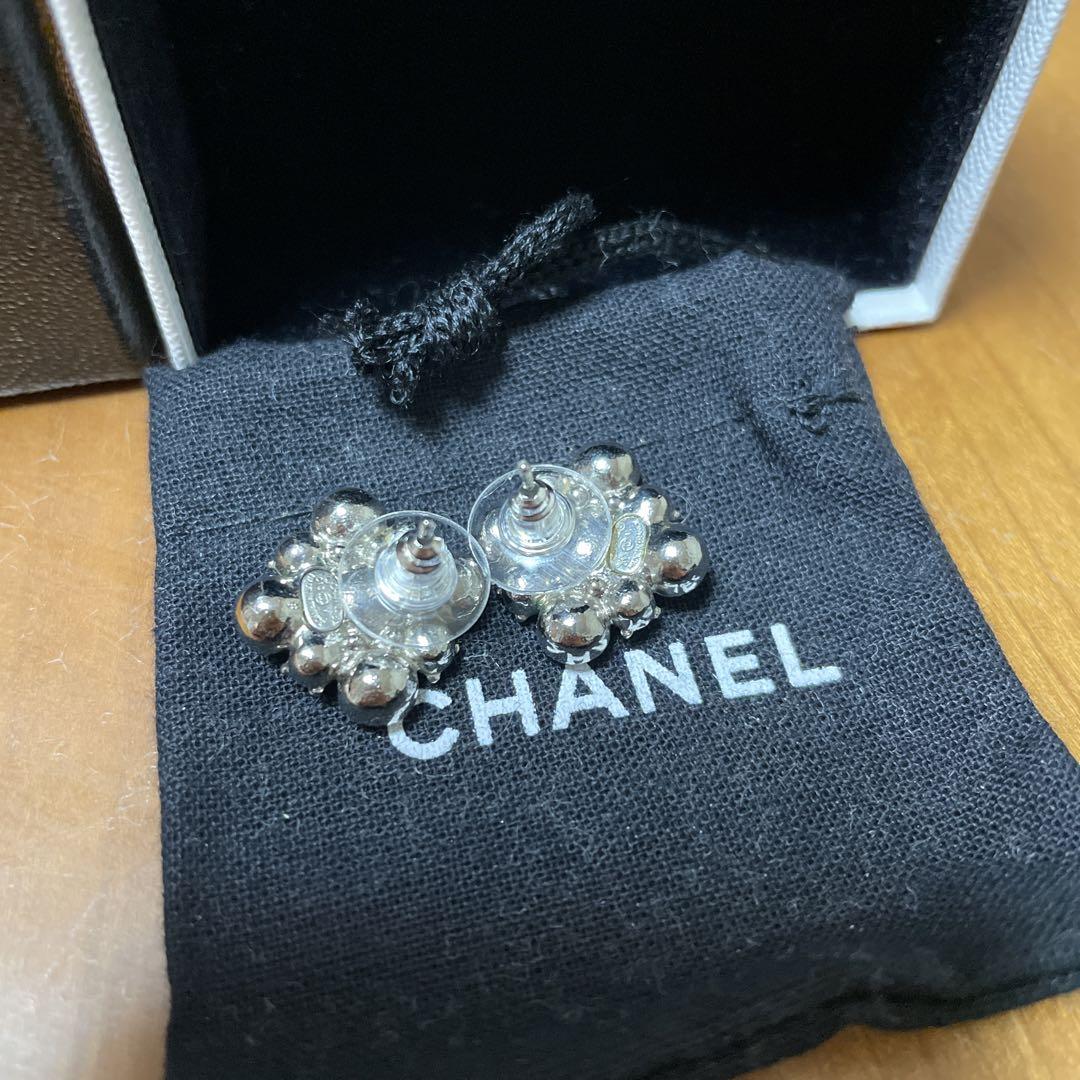 美品 シャネル ピアス ストーン シンプル