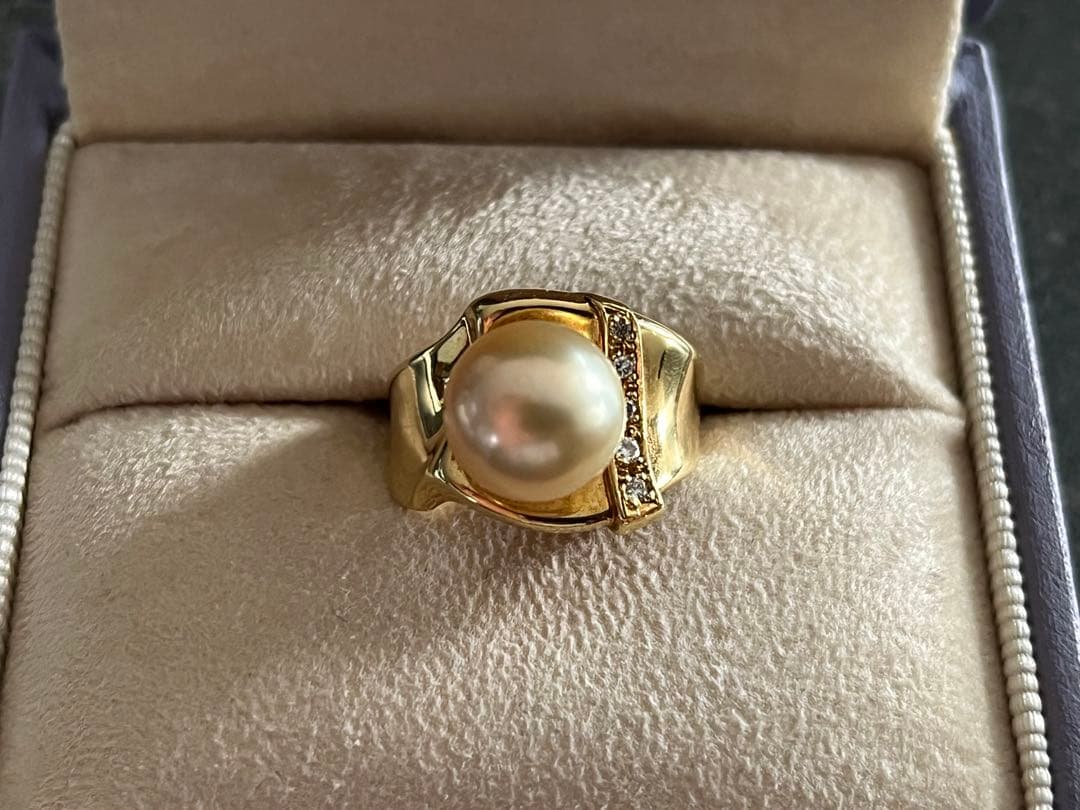 K18 パール 真珠 ダイヤモンドリング K18 パール 真珠 ダイヤモンドリング