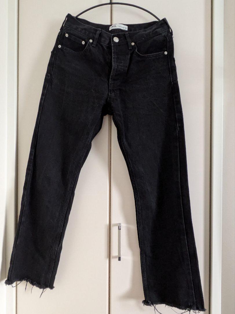 古着　ZARA ブラックデニム　グランジ　ペイントデニム　ワイドデニム　ブリーチ ブランド古着通販なら「てんとうむし」。40代、50代レディース