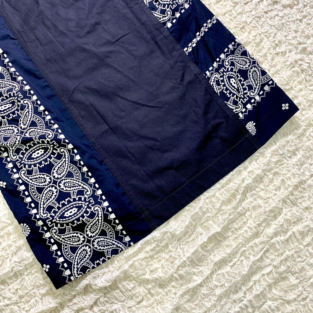 サカイ　sacaiドッキング カットソーワンピース ペイズリー柄 変形