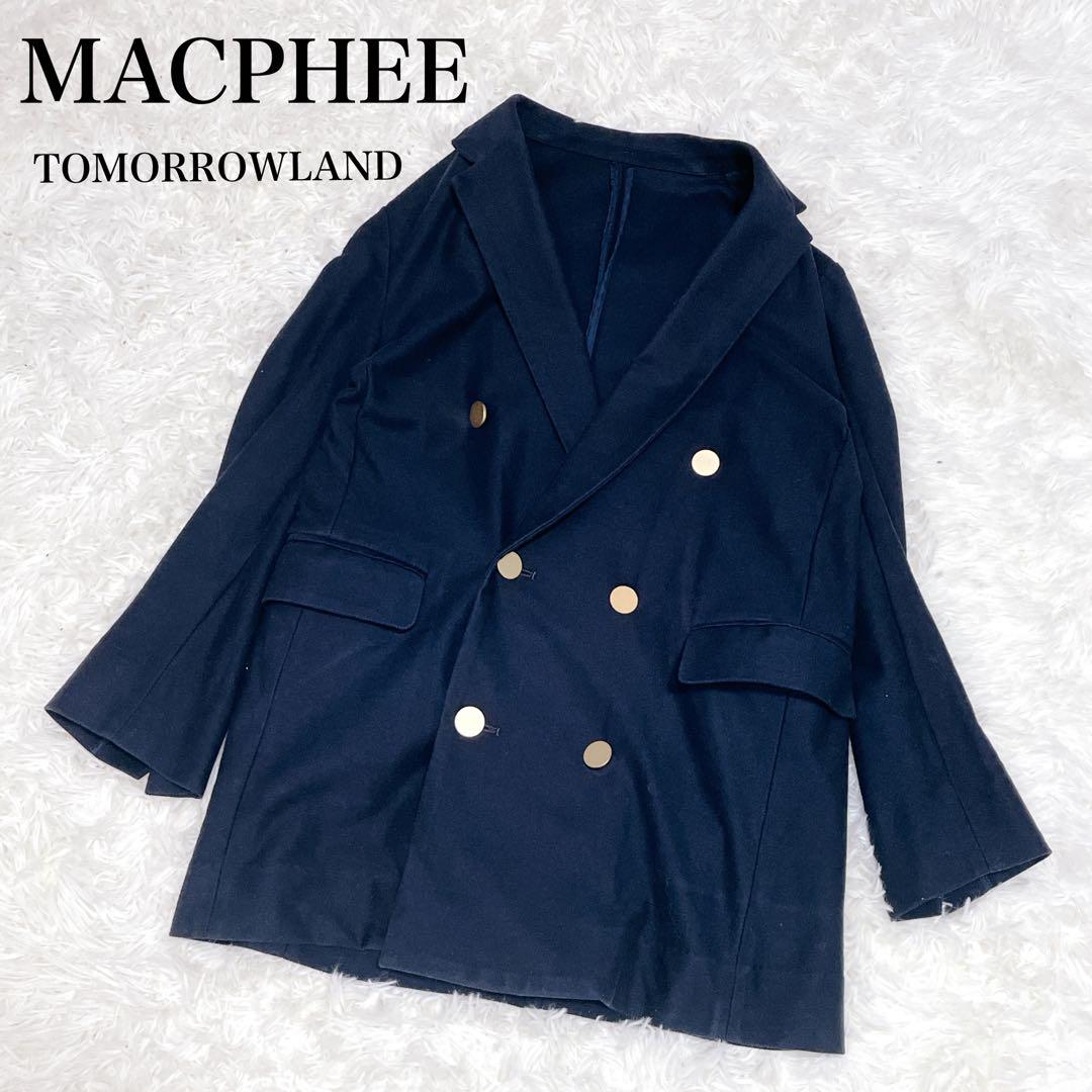 MACPHEE マカフィー ダブル ブレザー 紺ブレ 金 ネイビー 36