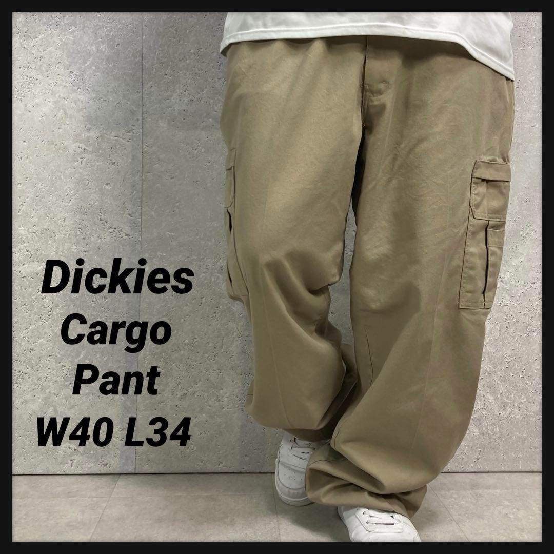 ディッキーズ　カーゴパンツ　ワーク　ベージュチノパン　W40 L34